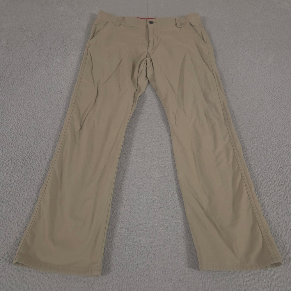 Wrangler Pants Mens 36x30 Tan Khaki Straight Leg Outdoor Chino Stretch Utility